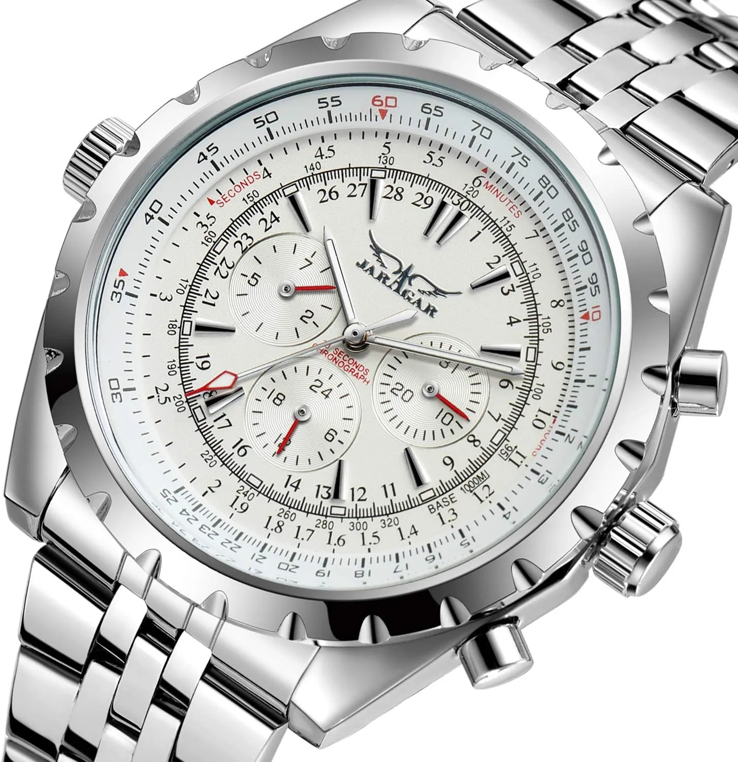 Automatic Stainless Steel Chronograph Wristwatch Mechanical Waterproof Calendar acceptable demanding technical tentacle nowcasting Men's Watch Date Week 