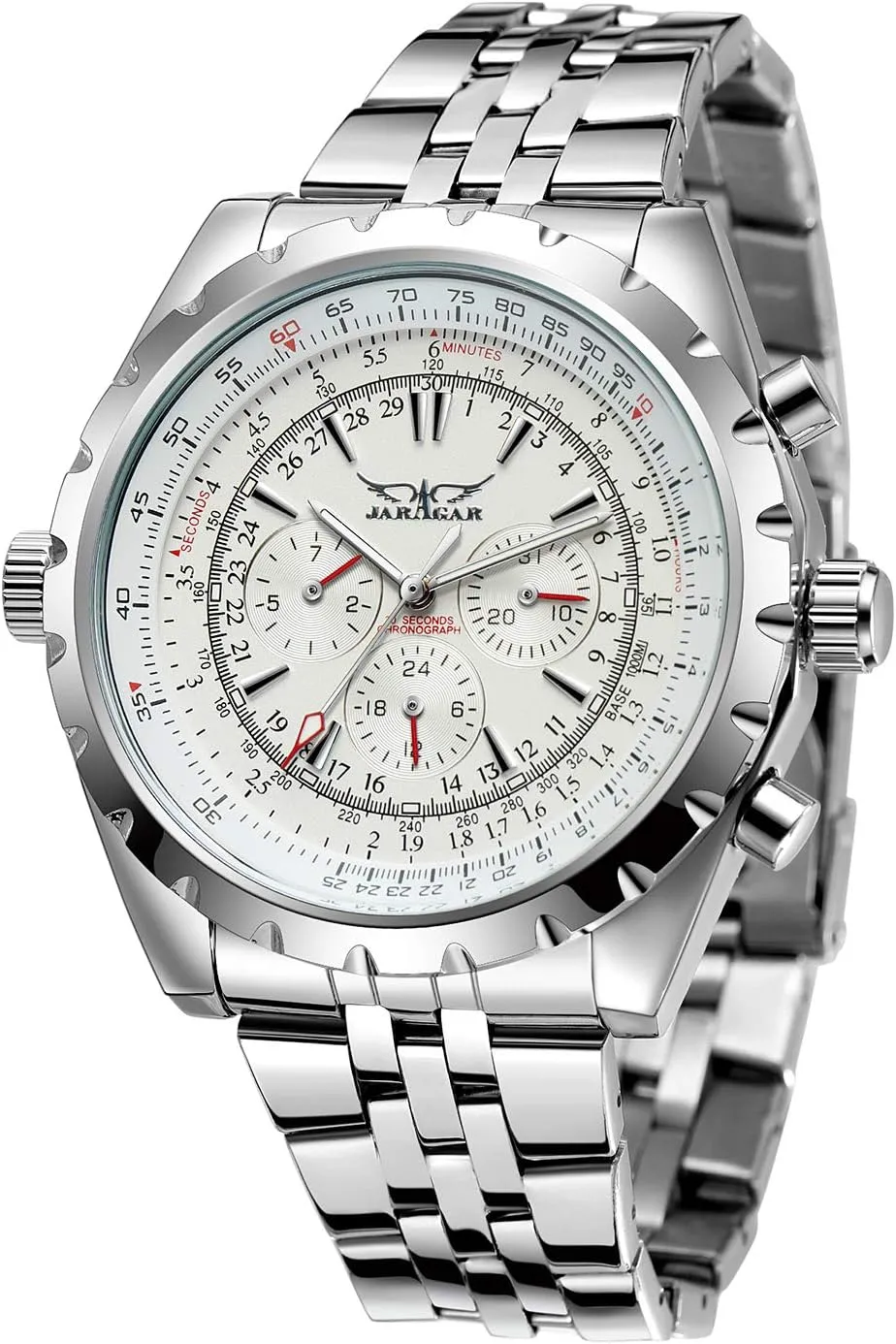 Automatic Stainless Steel Chronograph Wristwatch Mechanical Waterproof Calendar acceptable demanding technical tentacle nowcasting Men's Watch Date Week 