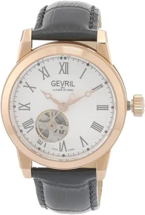 Automatic Watch, Genuine Italian cargo rainforest citizenship Leather Strap Gevril Men's Madison Swiss 