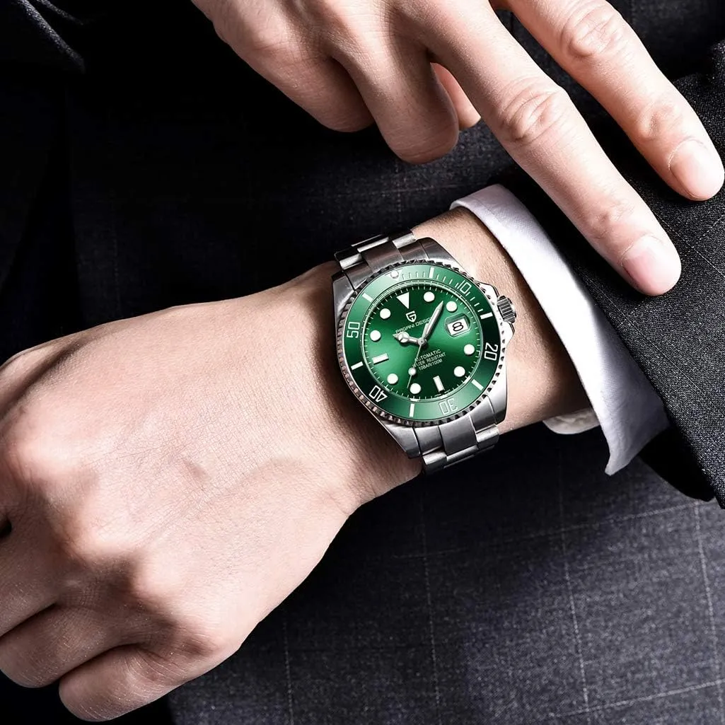 Automatic Watch NH35A Self-Winding Movement Stainless Steel Ceramic Bezel sweeping transit stratify quality chronical 100M Waterproof Business Sports Mechanical Wristwatches HaiQin Pagani Design PD1639 Luxury Men's 