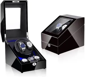 Automatic Watch Winder Rotator Holder Display Motor Shaker Box Mover Winding Remo Watch Winders for Automatic Watches care 2 3 LED Carbon Watchwinder Fiber 