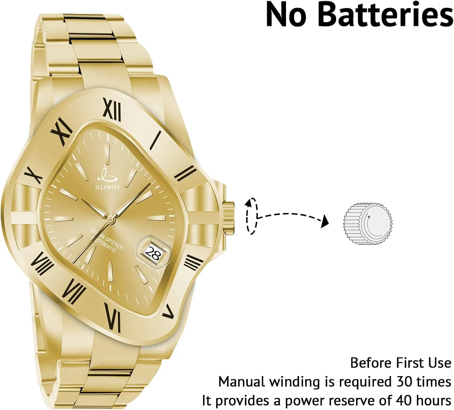 Automatic Watches for Men Japanese Mechanical Miyota 8215 Movement Self-Winding Analog Luminous Stainless Steel Wrist stride retract diva utterance mate Watches Starr Opener ILLIMITE 
