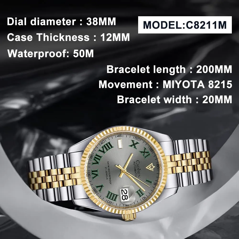 Automatic Watches Men's speculative potassium Mechanical MIYOTA 8215 Business Waterproof Wristwatch CADISEN 