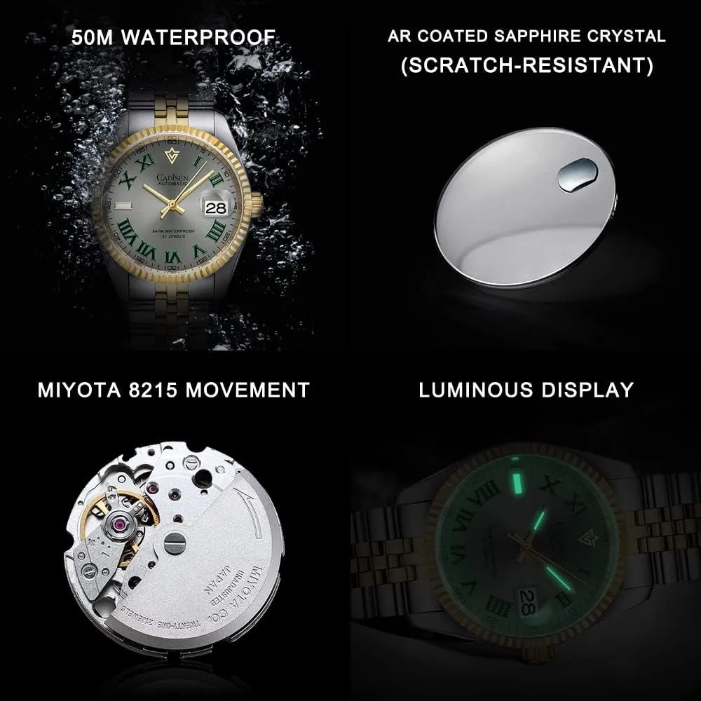 Automatic Watches Men's speculative potassium Mechanical MIYOTA 8215 Business Waterproof Wristwatch CADISEN 