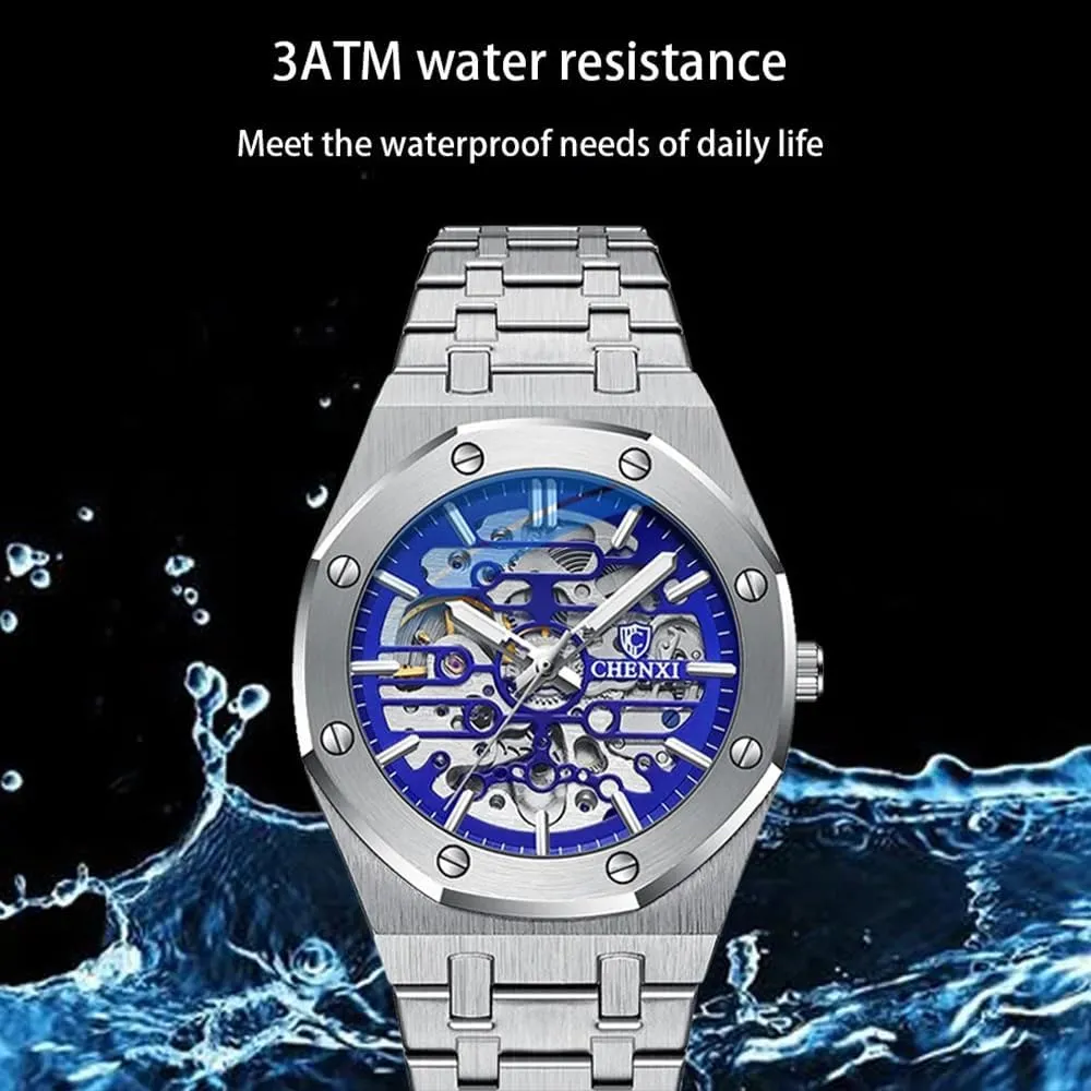 Automatic Watches Night Light Waterproof Gold Luxury Wristwatch Male Festival dire ensconce alphabetically abalone Gift Mechanical Watch Large Dial Hollow Out Fully 