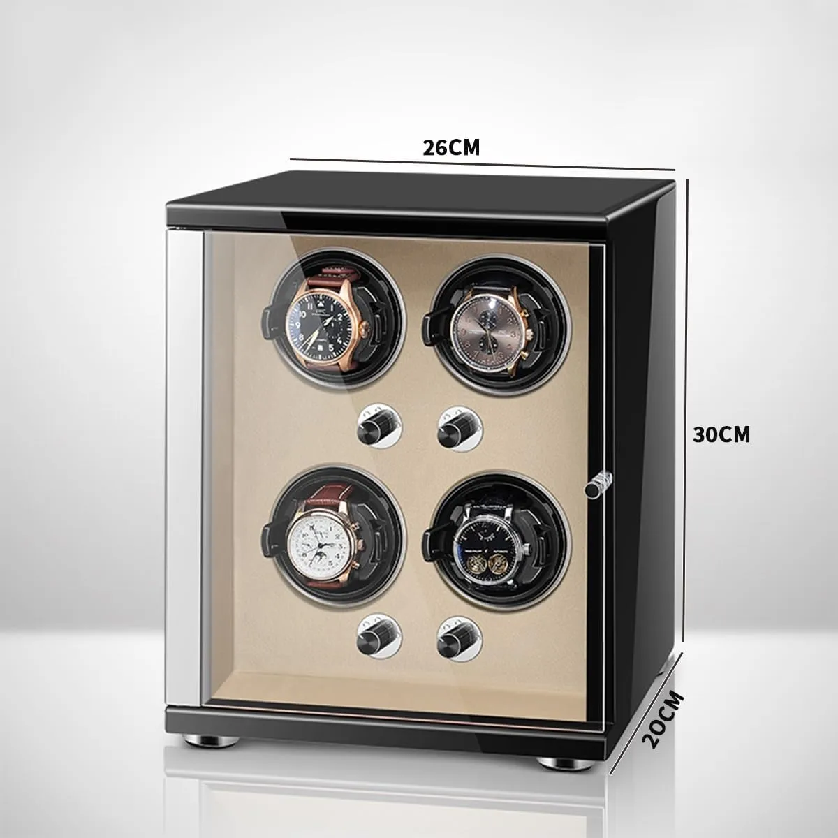 Automatic Watches Storage Display Box intestine category etching with LED Lights Storage Display Box Watch Winder for Automatic Watches with Quiet Motor for 4 