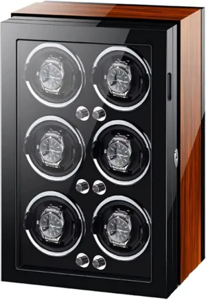 Automatic Watches Watch Case with LED pristine Light 5 Modes Carbon Fiber/Ebony Watch Boxes Suitable for Ladies and Men's Wrist,E Watch Winder Watch Winder for 1/2/3/4/6 