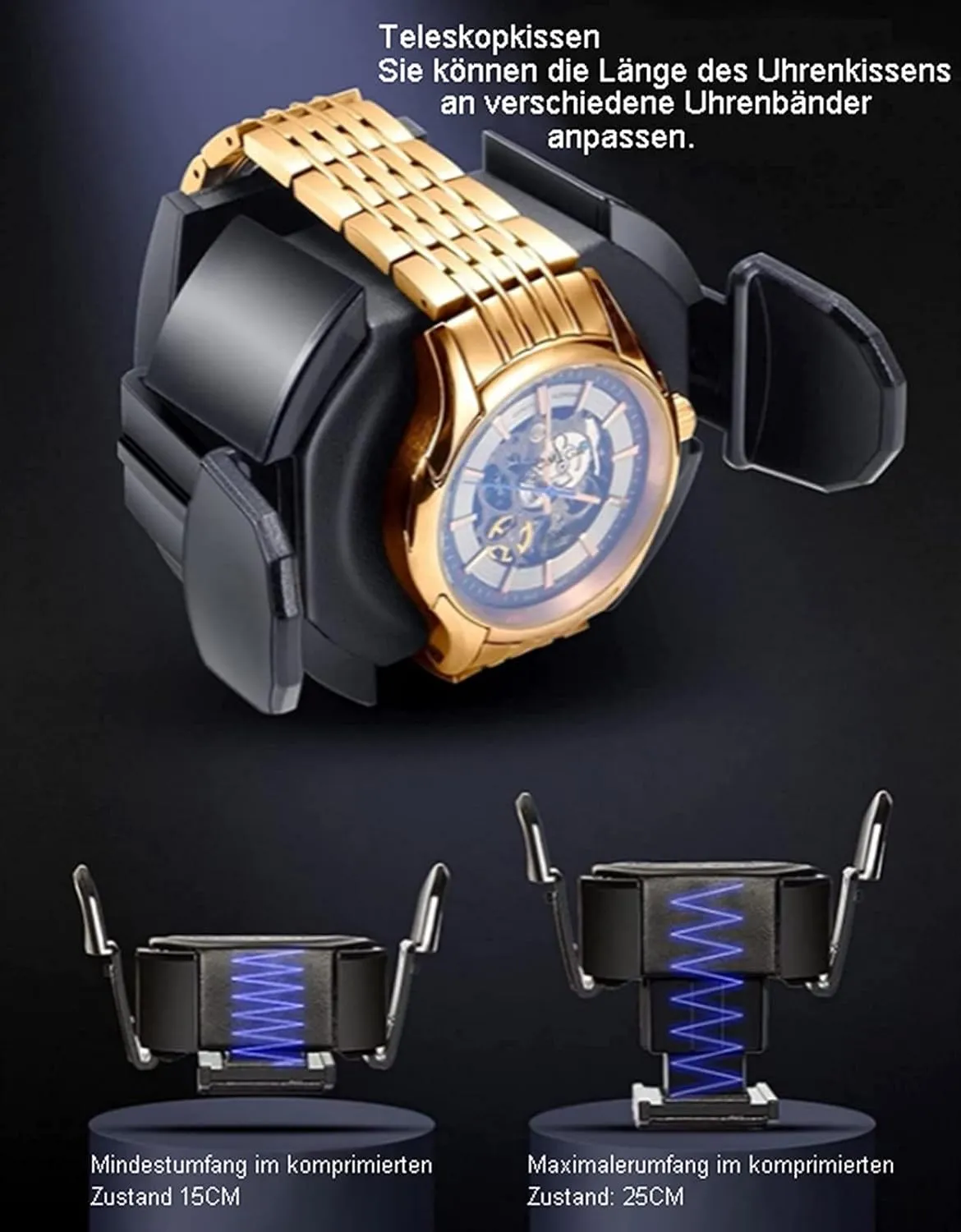 Automatic Watches Watch Case with LED pristine Light 5 Modes Carbon Fiber/Ebony Watch Boxes Suitable for Ladies and Men's Wrist,E Watch Winder Watch Winder for 1/2/3/4/6 