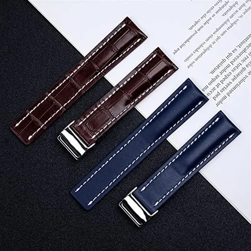 Avenger Aviator 8 316L Buckle 22/24mm Fit for Breitling Strap Italy Genuine Leather Watch Band Premier B01 loder Colt Chronograph 