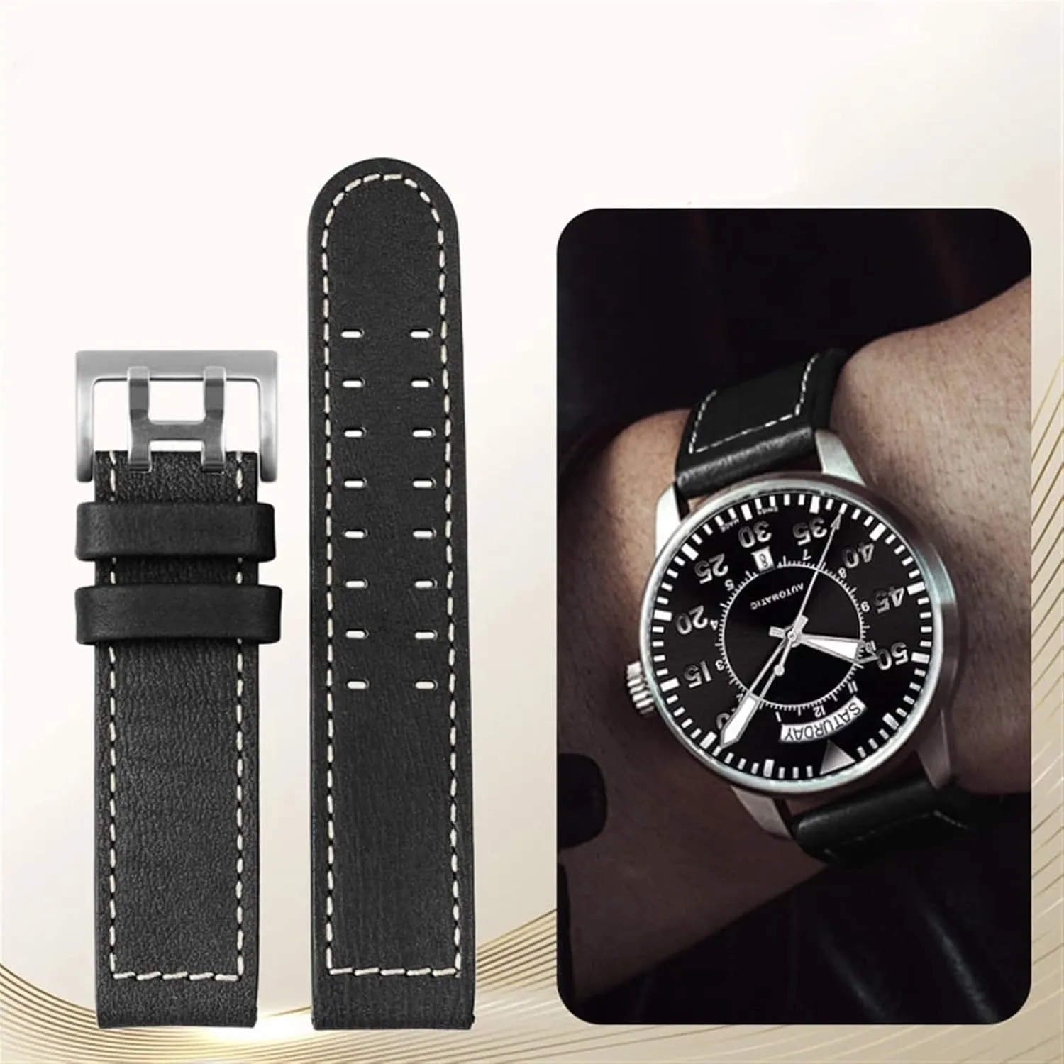 aviation Watch H77616533 H70615733 sufficiency distasteful tug furnace varied Watch Strap Genuine Leather jazz field Men WatchBand 20 22 Military Style For Hamilton Khaki 