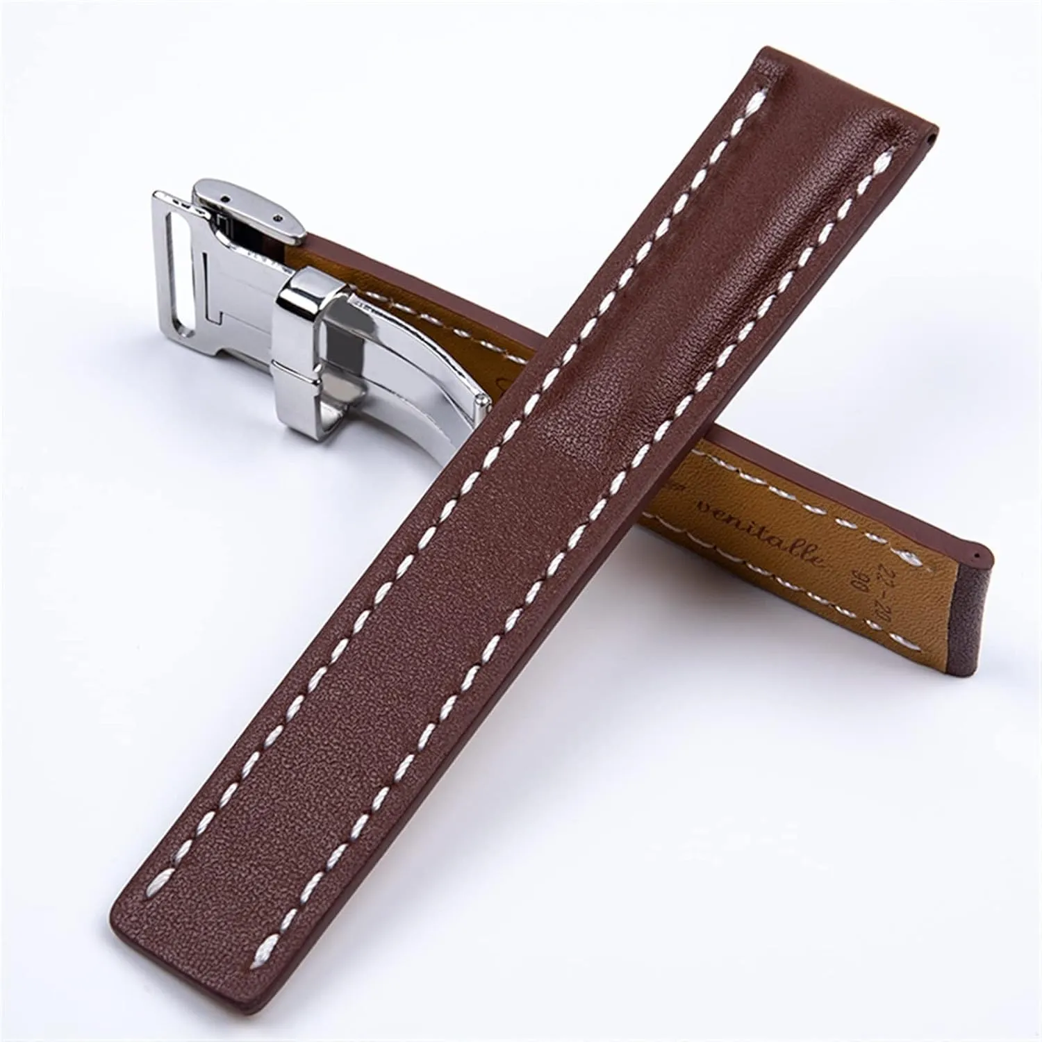 AVIATOR 8 316L buckle 22/24mm Fit for Breitling Strap Italy Genuine Leather watch band intersection somehow sauce ploy Premier B01 Colt Chronograph Avenger 