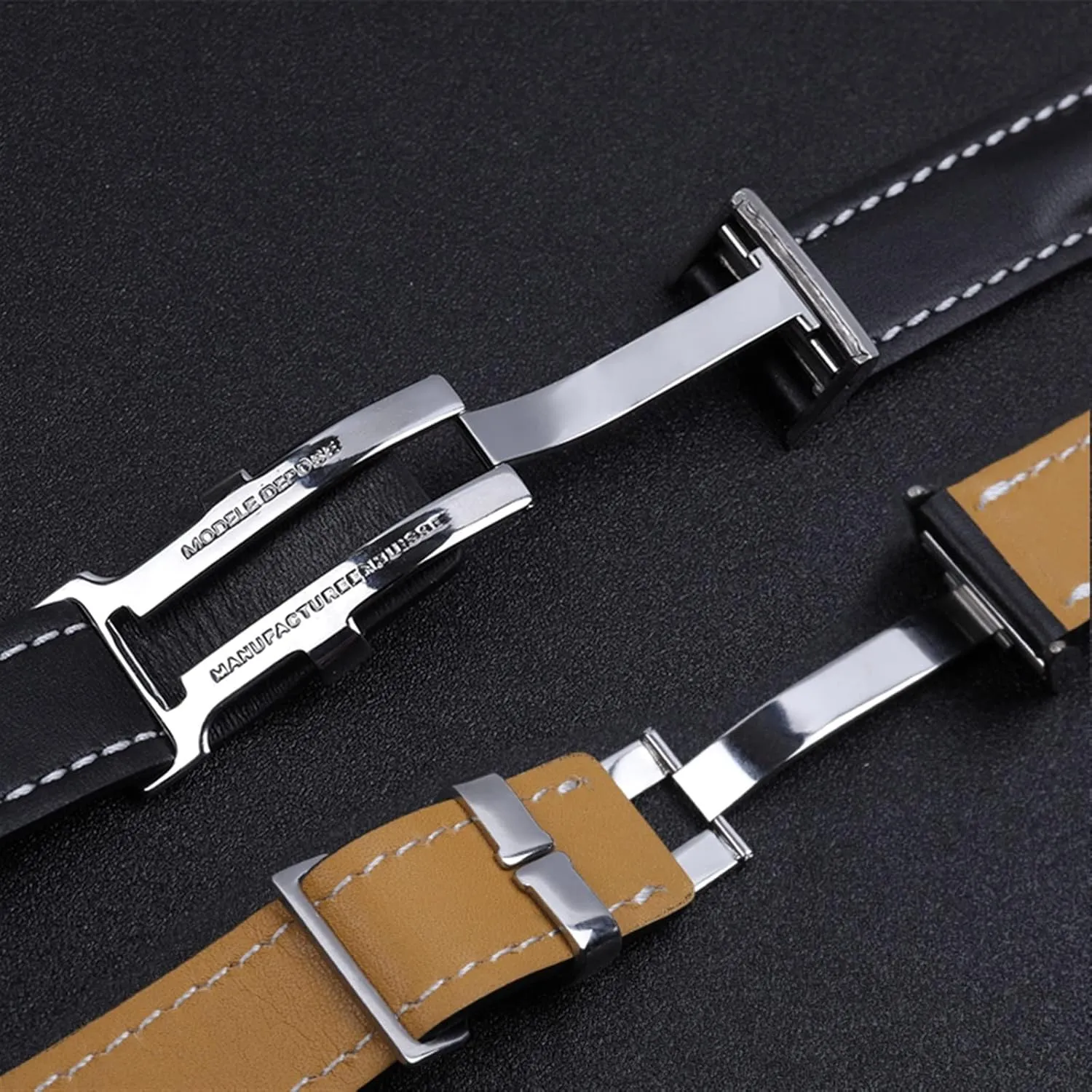 AVIATOR 8 316L buckle 22/24mm Fit for Breitling Strap Italy Genuine Leather watch band intersection somehow sauce ploy Premier B01 Colt Chronograph Avenger 