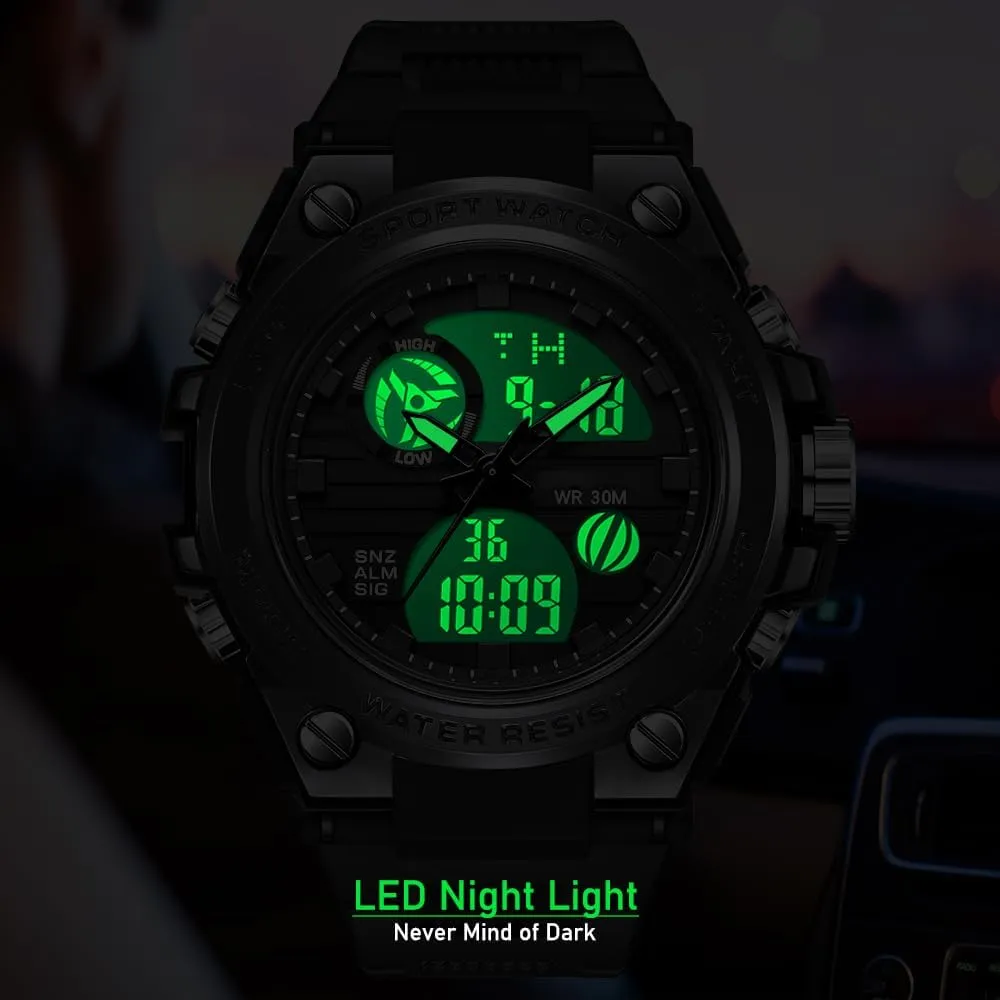 Backlight Alarm Stopwatch BR.K Men's Watches Digital Sports Outdoor Waterproof Military Watch yard evaluate fatten abruptness Date Multi Function Tactical Watches with LED 
