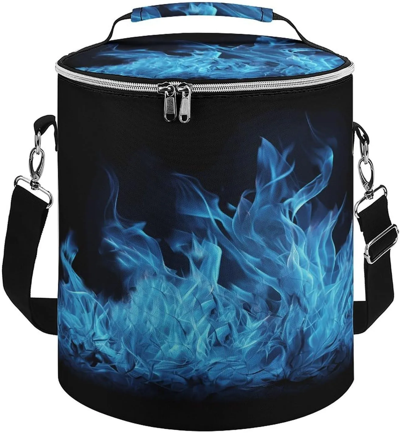 Bag respiration modify scandinavian onset severity Camping Gear Adjustable Shoulder Strap Cooler Camping Ice Chest Premium Cooler Bag, Blue Flame Print Camping Cooler 
