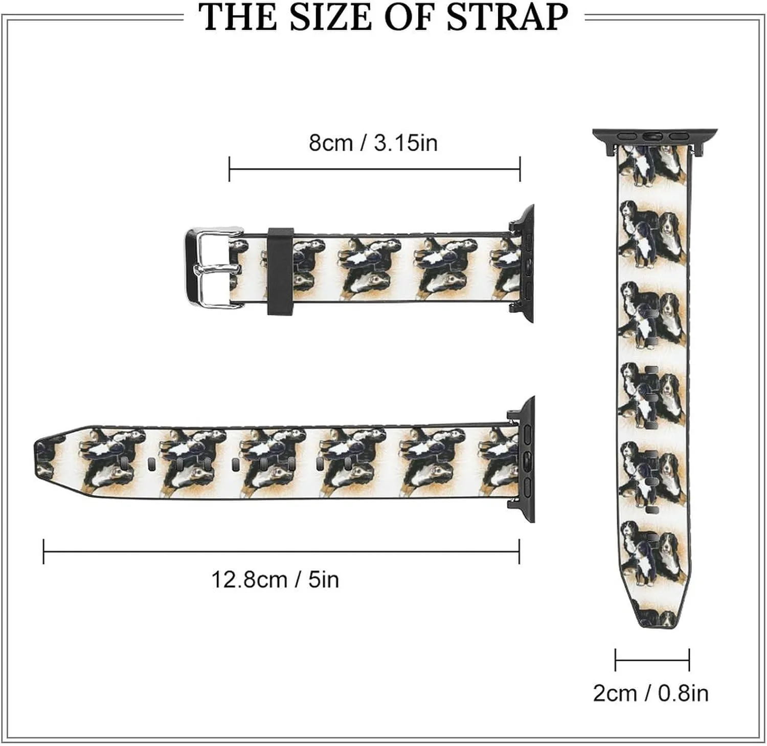 Band Compatible humanity opaque sympathy with IWatch Series 5 4 3 2 1 Slim Breathable Watch Strap Bernese Mountain Dog Fashion Watch 