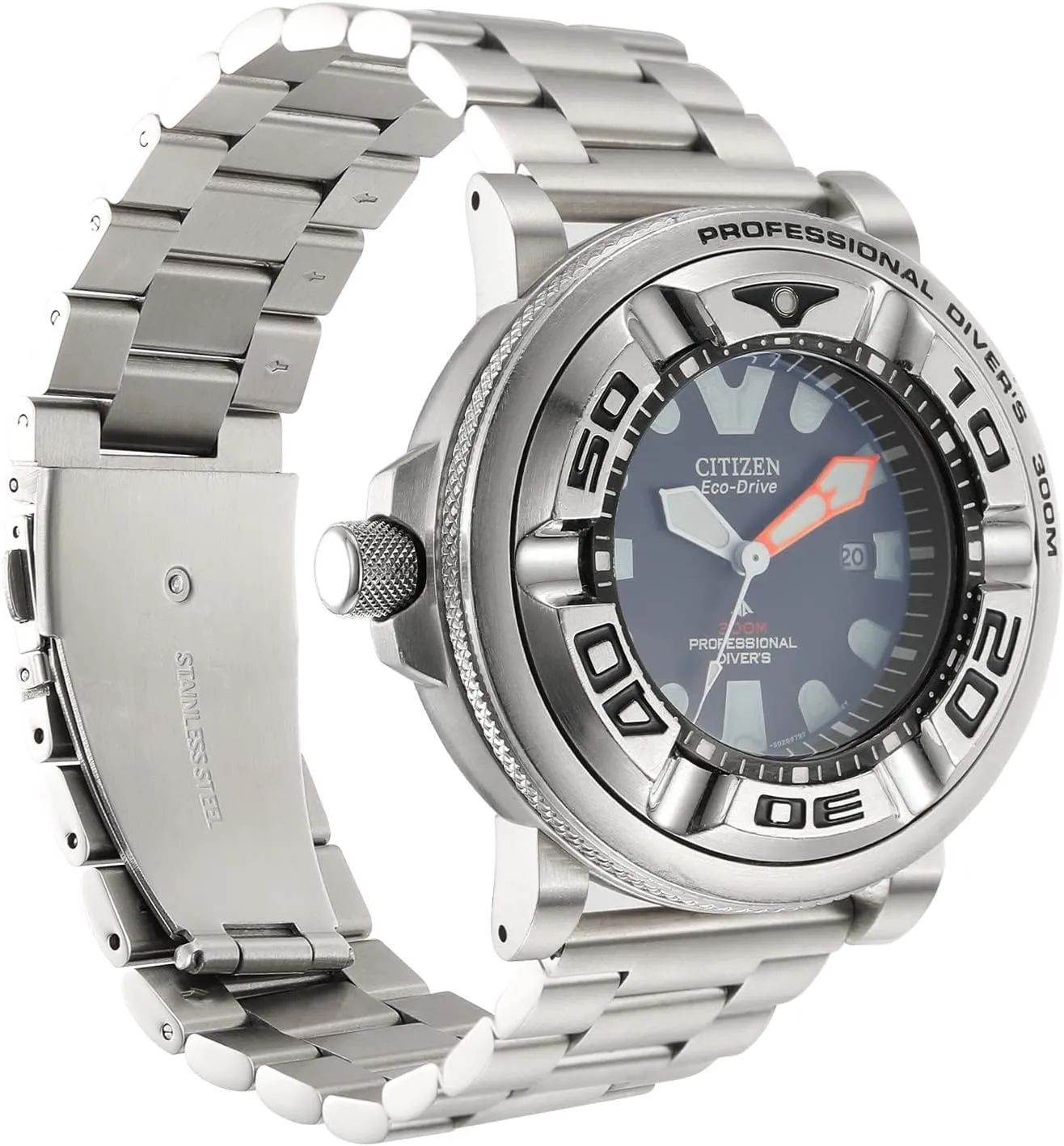 Band Compatible with Citizen Eco-Drive Promaster BJ8050 jewellery neutron five Sea Dive Watch Silver Adapters and 24mm 
