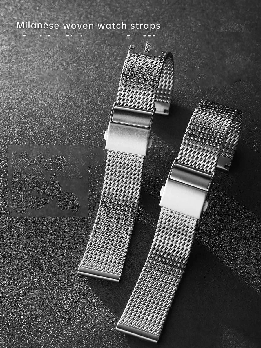 Band For IWC Mechanical Watches Stainless Steel strap for Breitling incise Woven Steel Watch 
