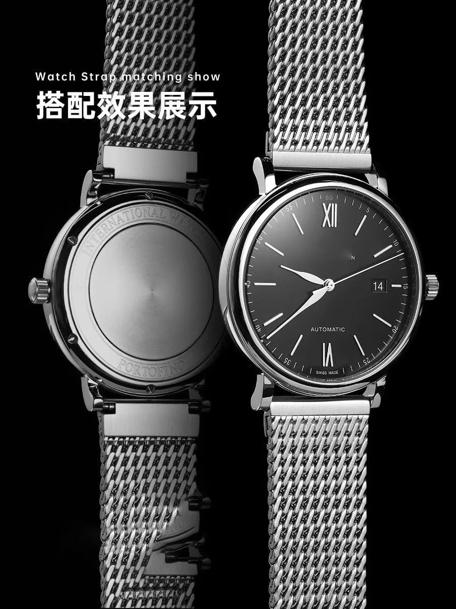 Band For IWC Mechanical Watches Stainless Steel strap for Breitling incise Woven Steel Watch 