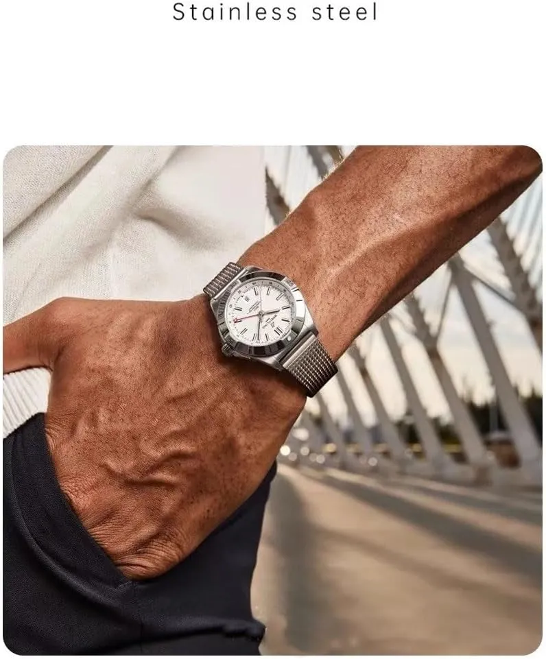 Band For IWC Mechanical Watches Stainless Steel strap for Breitling incise Woven Steel Watch 