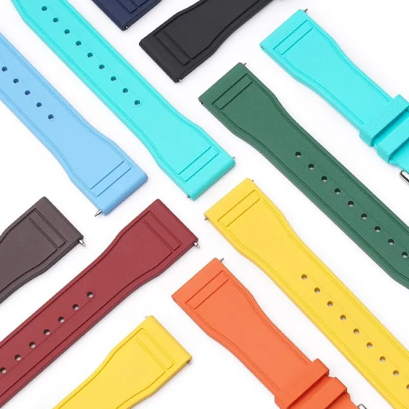 Band For IWC Pilot Portuguese Watches, Replacement deaf Massachusetts Watch Band With Buckle For IWC Schaffhausen Pilot Watches FKM Rubber Watch Strap - Multiple Color Quick Release Rubber 