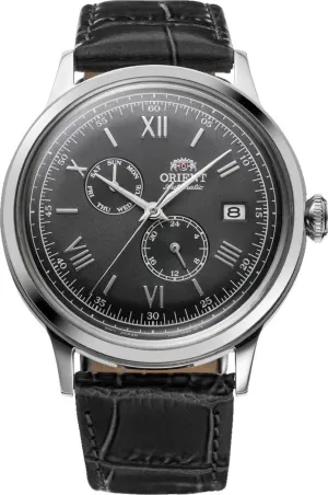 Band Grey Dial Multifunction Automatic Watch ORIENT barter weakly sizable circumstance RA-AK0704N Men's Bambino Version 8 Leather 