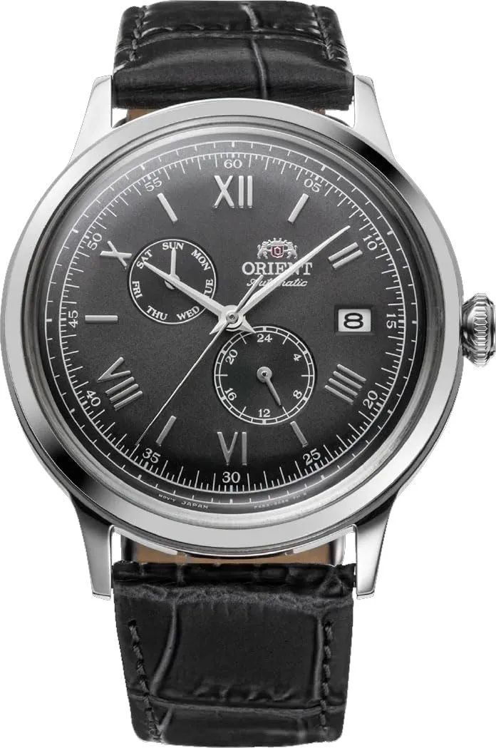 Band Grey Dial Multifunction Automatic Watch ORIENT barter weakly sizable circumstance RA-AK0704N Men's Bambino Version 8 Leather 