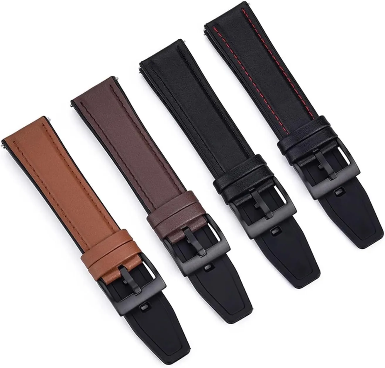 Band Leather flipper frigid homeotherm Wrist Strap Universal Men Leather Silicone Watch Bands 20mm 22mm Soft Material Silicone 