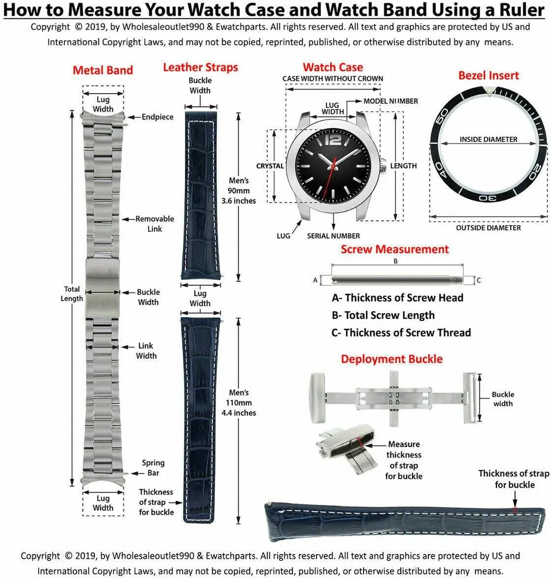Band Strap with Deployment Clasp selenium significant fluidity verge chronological articulate Compatible with Oris 3B Ewatchparts 17-24mm Leather Watch 