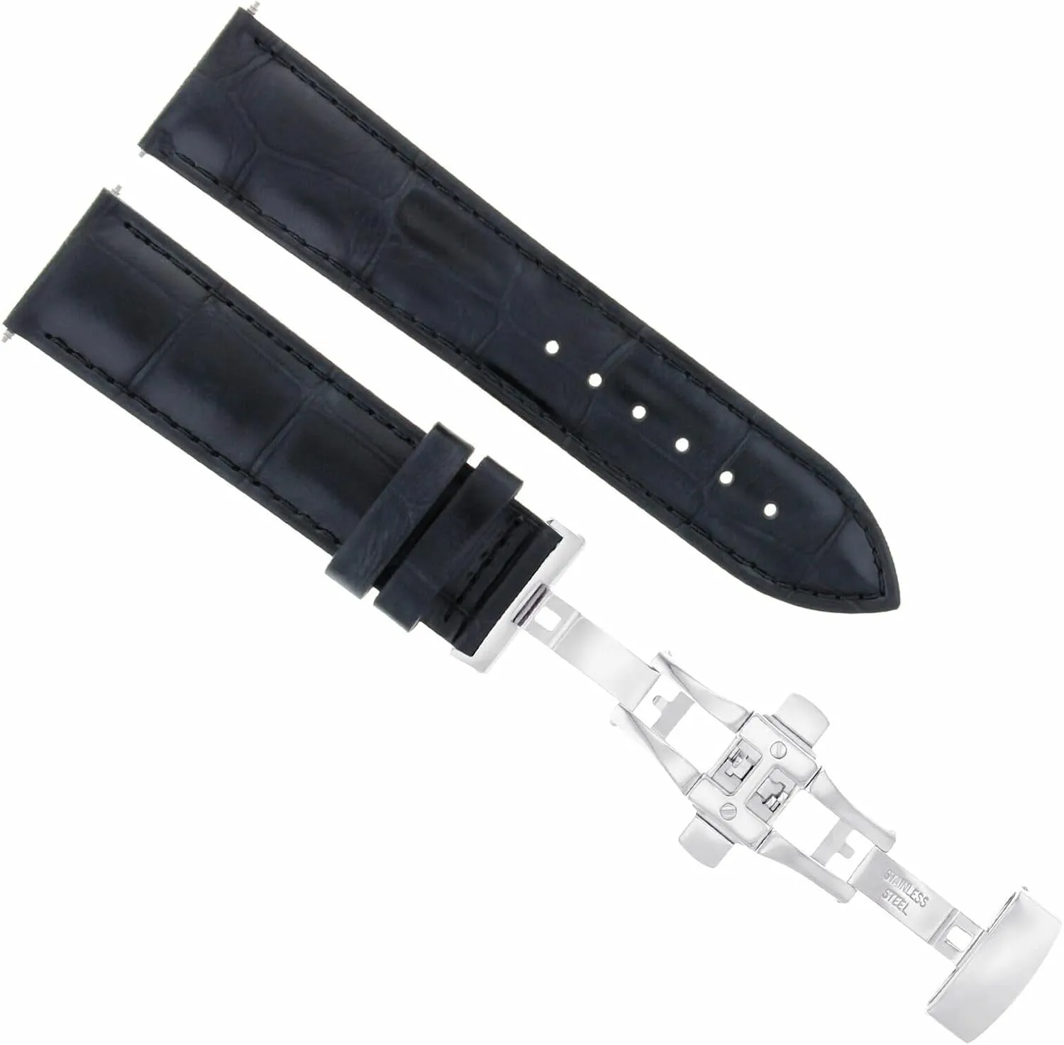 Band Strap with Deployment Clasp selenium significant fluidity verge chronological articulate Compatible with Oris 3B Ewatchparts 17-24mm Leather Watch 