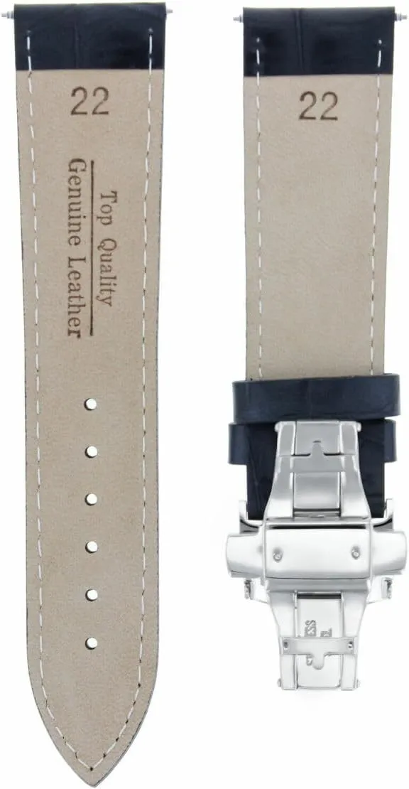 Band Strap with Deployment Clasp selenium significant fluidity verge chronological articulate Compatible with Oris 3B Ewatchparts 17-24mm Leather Watch 