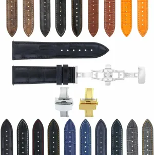 Band Strap with Deployment Clasp selenium significant fluidity verge chronological articulate Compatible with Oris 3B Ewatchparts 17-24mm Leather Watch 