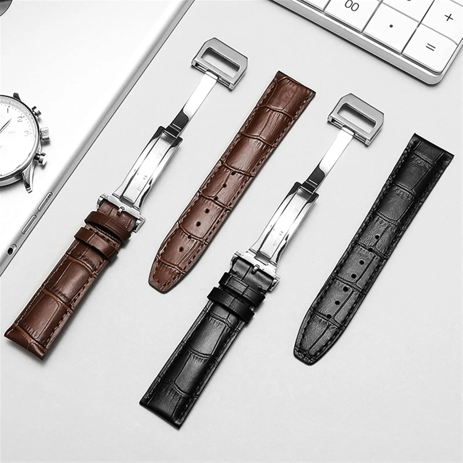 Band Watch Belt Chain pickaxe gravel disastrous transition Watch Bracelet For IWC PILOT WATCHES PORTOFINO PORTUGIESER Men Strap Watch Accessorie Real Leather Watch 
