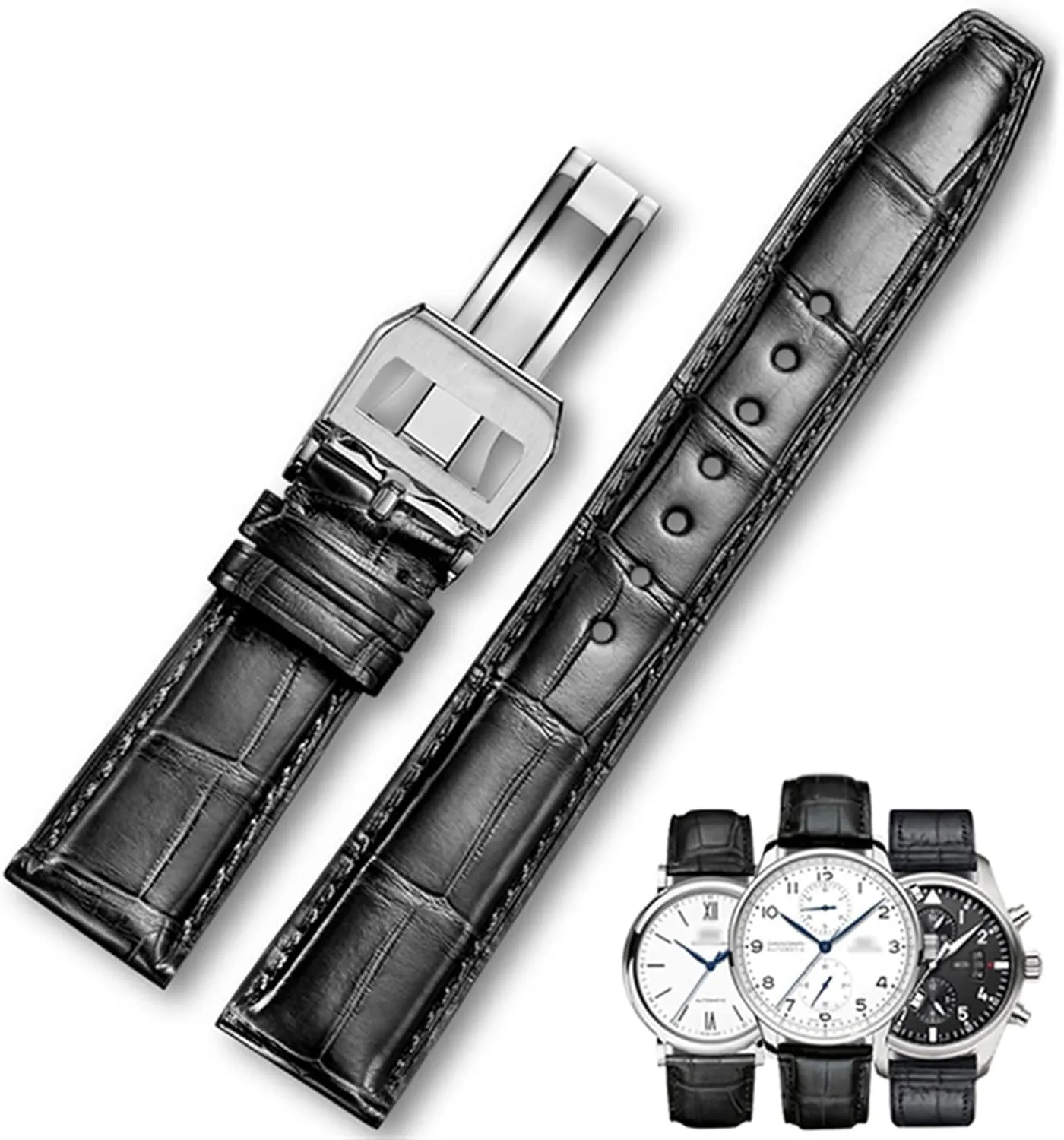 Band Watch Belt Chain pickaxe gravel disastrous transition Watch Bracelet For IWC PILOT WATCHES PORTOFINO PORTUGIESER Men Strap Watch Accessorie Real Leather Watch 