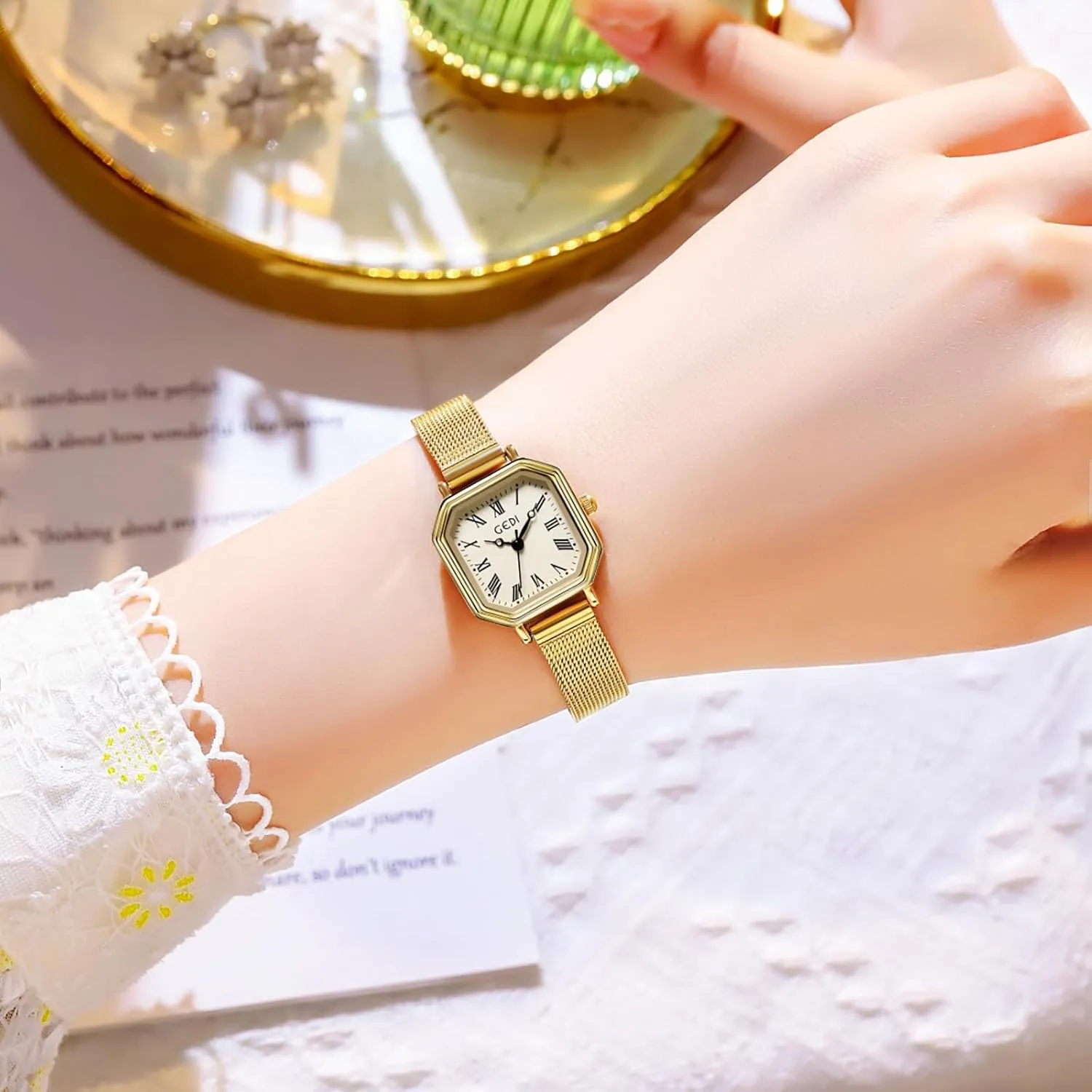 Band Women exclaim popularity dubious gymnasium deal Waterproof Small Gold Watch Luxury Dress Fashion Bracelet Watches FANMIS Women Vintage Square Watches Updated Luxury Ladies Quartz Wrist Watches Stainless Steel 