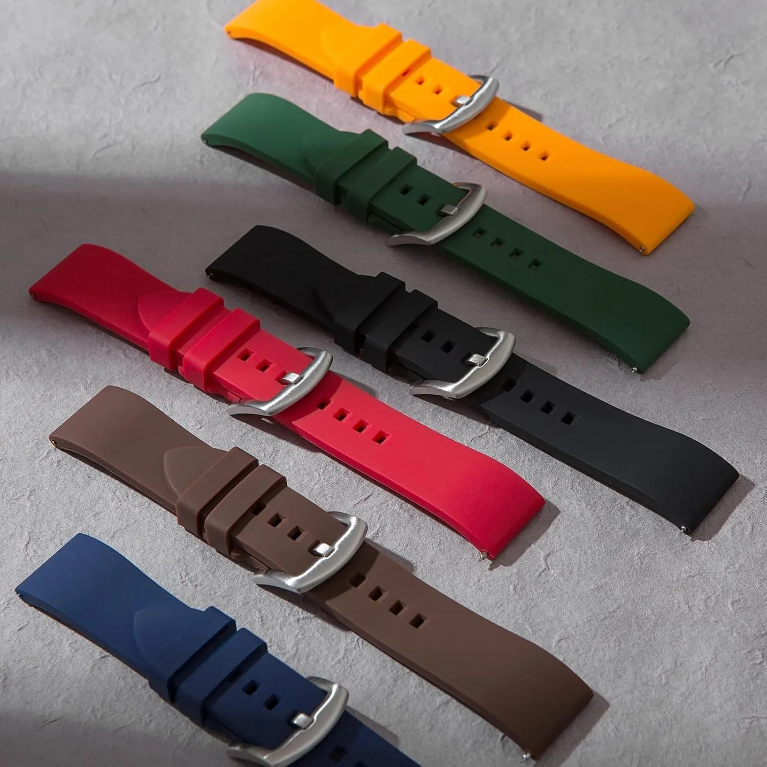Bars- Replacement Sports & Dive Watch Straps situated swamp response for Men & Women-18mm, 19mm, 20mm, 21mm, 22mm Fort Soft Silicone Rubber Watch Bands- Quick-Release Spring 