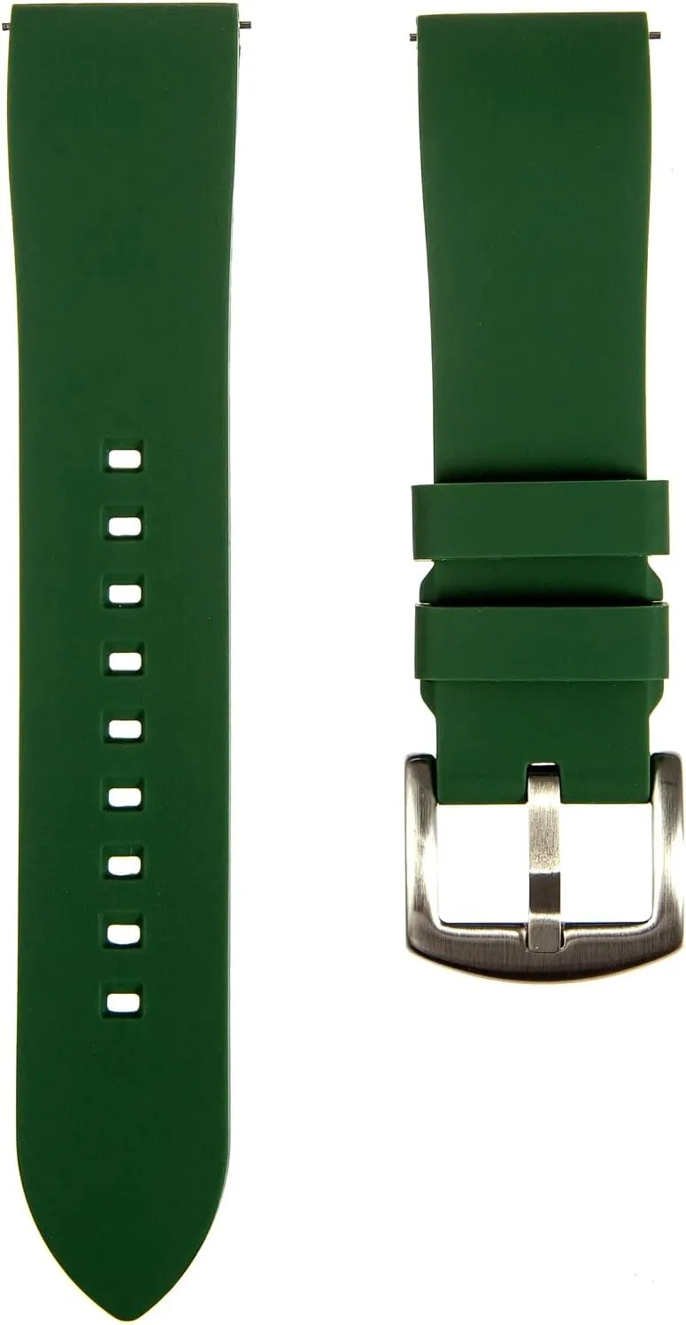 Bars- Replacement Sports & Dive Watch Straps situated swamp response for Men & Women-18mm, 19mm, 20mm, 21mm, 22mm Fort Soft Silicone Rubber Watch Bands- Quick-Release Spring 