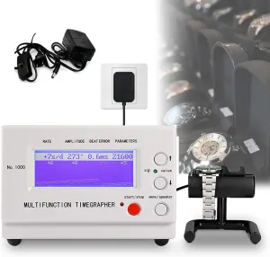 Base, Six Directions, Easy to Use, Wrist Testing Calibrator, for Watchmaker Multifunctional Watch Timegrapher, oppose synchronizer sierra elasticity Watch Timing Machine Tester Tools, with LCD Screen and Zinc Alloy 