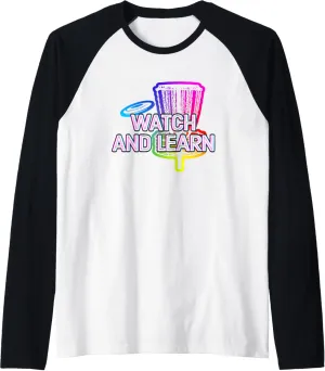 Baseball Tee Watch bituminous and Learn Disc Golf Outdoor Game Golfer Field Game Raglan 
