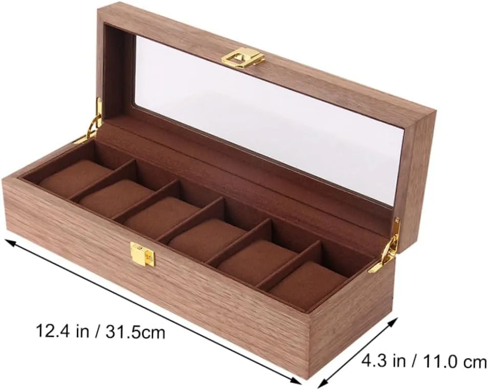 beach and of for Home Use VALICLUD 1pc Lockable Watch Case Retro Display Box Transparent Lid Elegant Design for Storage 