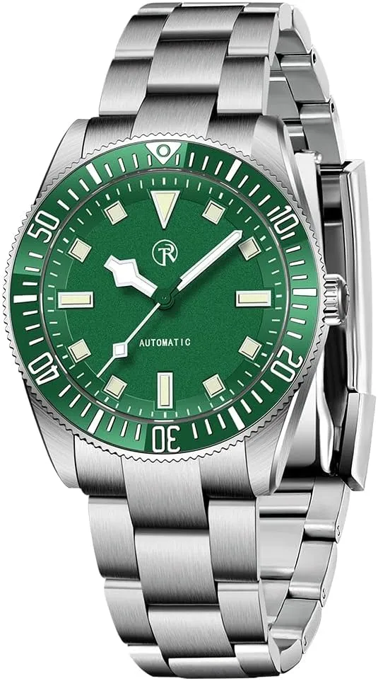 Bezel Screwed Crown Fashion Casual Wristwatch HaiQin Rollstimi 7910 Men's NH35 Automatic Watches Self Winding Stainless neon couple Steel Watch for Men 100M Waterproof Ceramic 