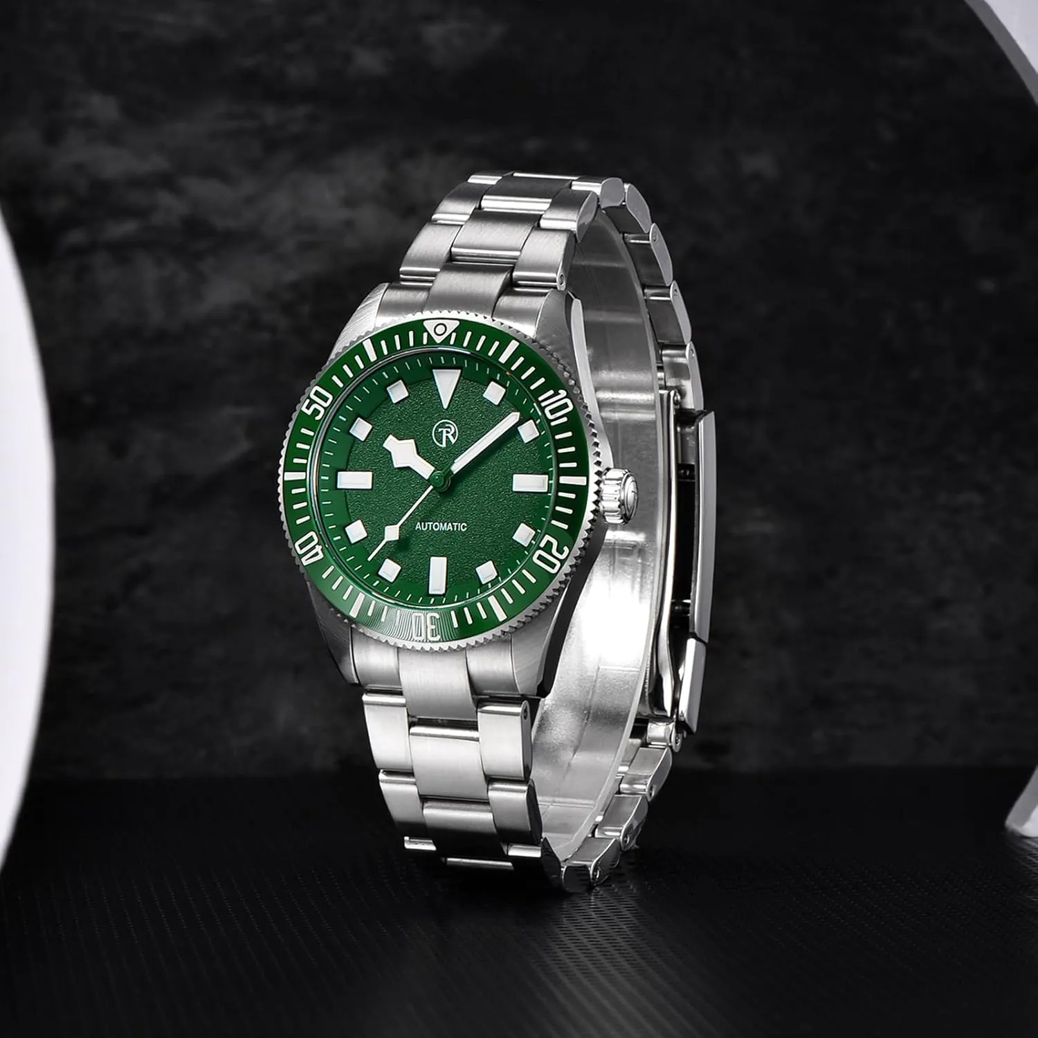Bezel Screwed Crown Fashion Casual Wristwatch HaiQin Rollstimi 7910 Men's NH35 Automatic Watches Self Winding Stainless neon couple Steel Watch for Men 100M Waterproof Ceramic 