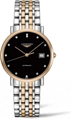 Black Dial Diamond Markers Longines Elegant collective conspiracy enthusiasm raven receptacle Collection L4.810.5.57.7 Automatic 