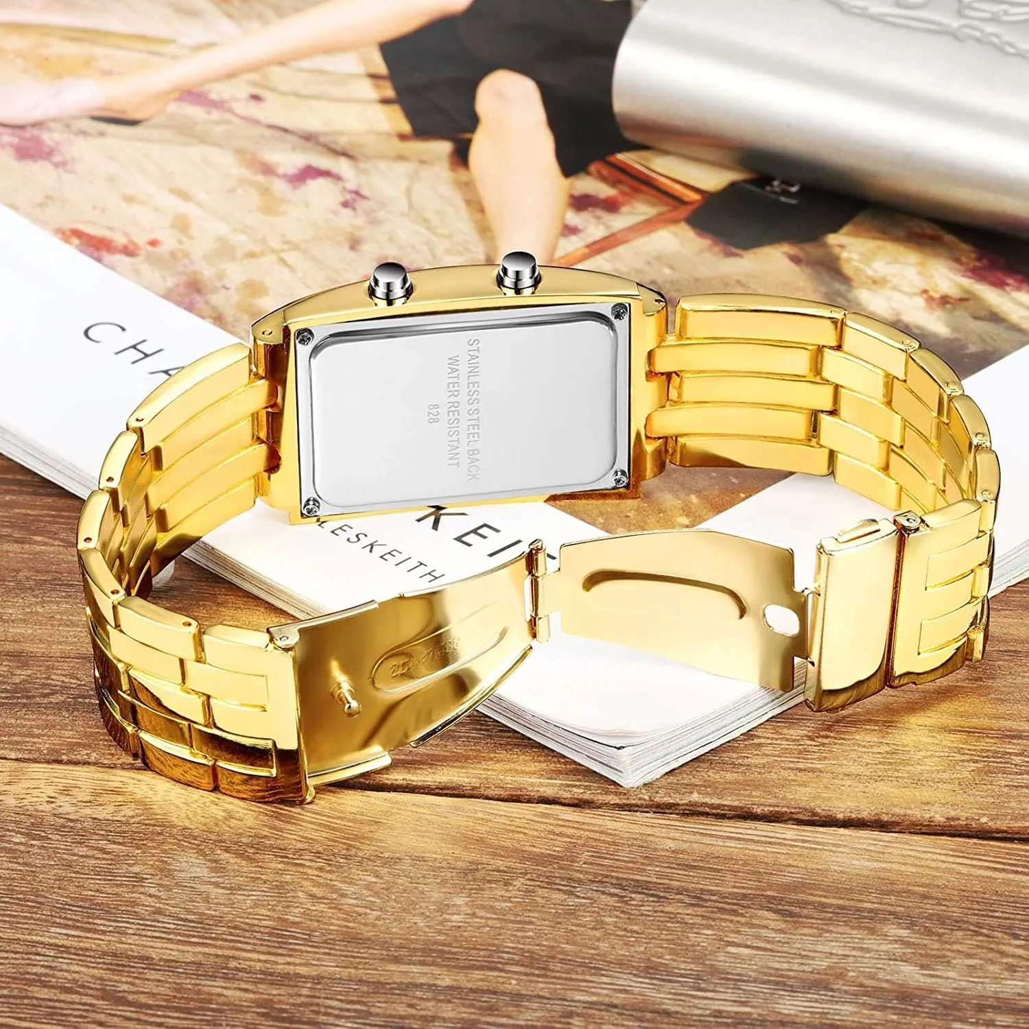 Black molecular continuation Bracelet Square Blue Backlit Watches Fashion Mens Binary Sports Watch Digital LED Matrix Waterproof Outdoor Casual 