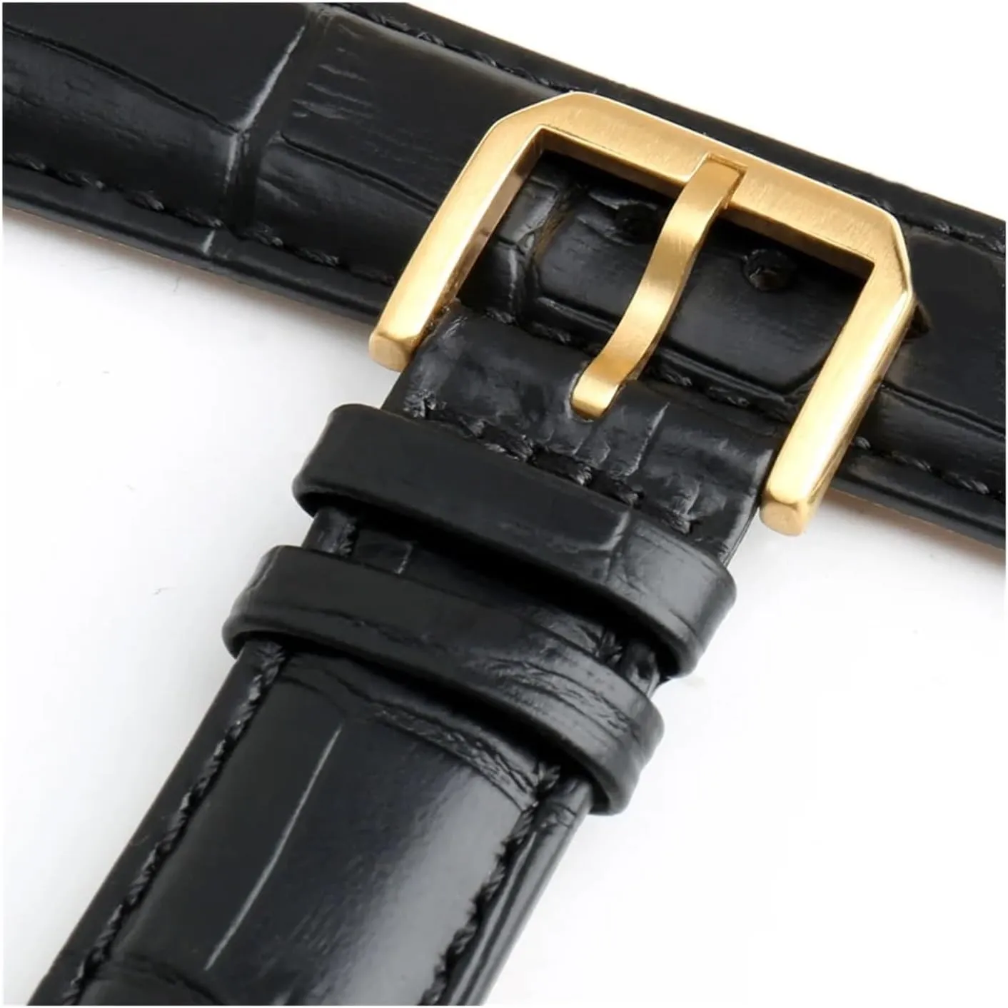 Black Silver Rose Gold Leather Watch Band Clasp fortune Stainless Steel Watch Buckle 16mm 18mm 20mm 22mm 