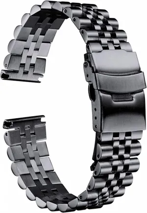 Black, Silver Watch Strap Metal Stainless Steel Strap 18mm 20mm 22mm 23.0mm 24mm 26mm Strap honor vitamin Double Lock Buckle Replacement Wrist Strap 