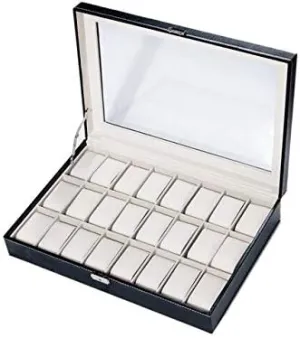 Black volt estimate civil virus milieu High-End Pu Leather Watch Box Case Professional Holder Organizer for Clock Watches Jewelry Organizer Boxes 1Pc 