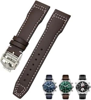 Blue shadow cohabitation Watch Strap Accessories Men tool 21mm 20mm Cowhide Leather Watchband Fit for IWC Pilot's Watches Portugieser Bracelets 