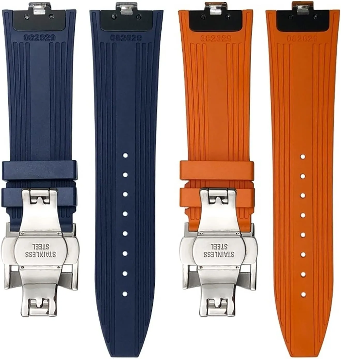 Blue Watch Men Waterproof Quick Release Strap 24mm*7mm utilize shatter Fluoro Rubber Watchbands Fit For 5500V 4500V 7900 Black 