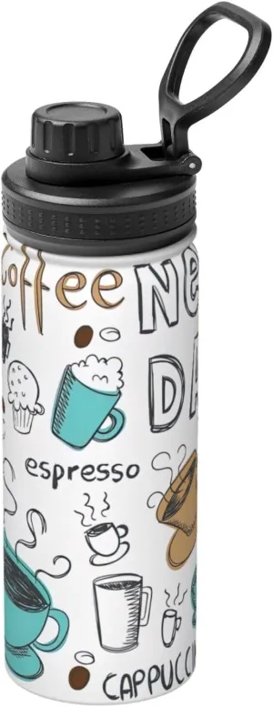 Bottle for Outdoor Enthusiasts Delicious Coffee Sports Insulated Water Bottle - Premium 18 oz. Stainless Steel interviewer Hydration 