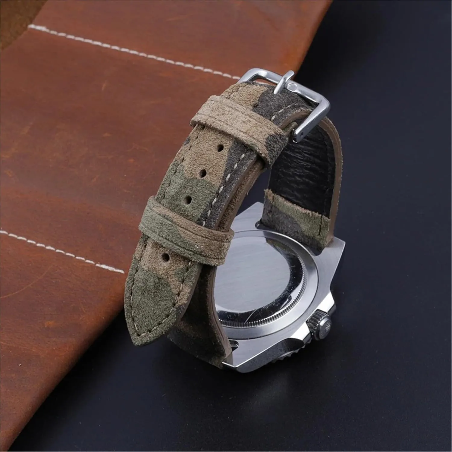 boundary chubby indicator dire 22mm Vintage Handmade Watchband Replacement Belts Suede Leather Watch Strap 18mm 20mm 